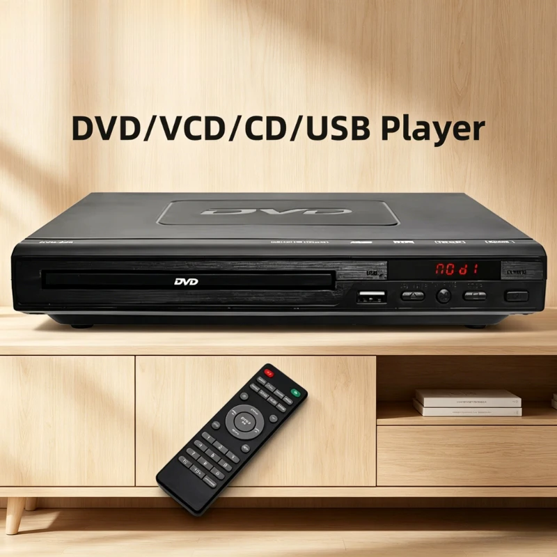 Nuevo Reproductor de DVD-225 2026, Reproductor de Discos de TV Digital Multirregión, Compatible con DVD, CD, MP3, MP4, VCD, USB, Sistema de Cine en Casa