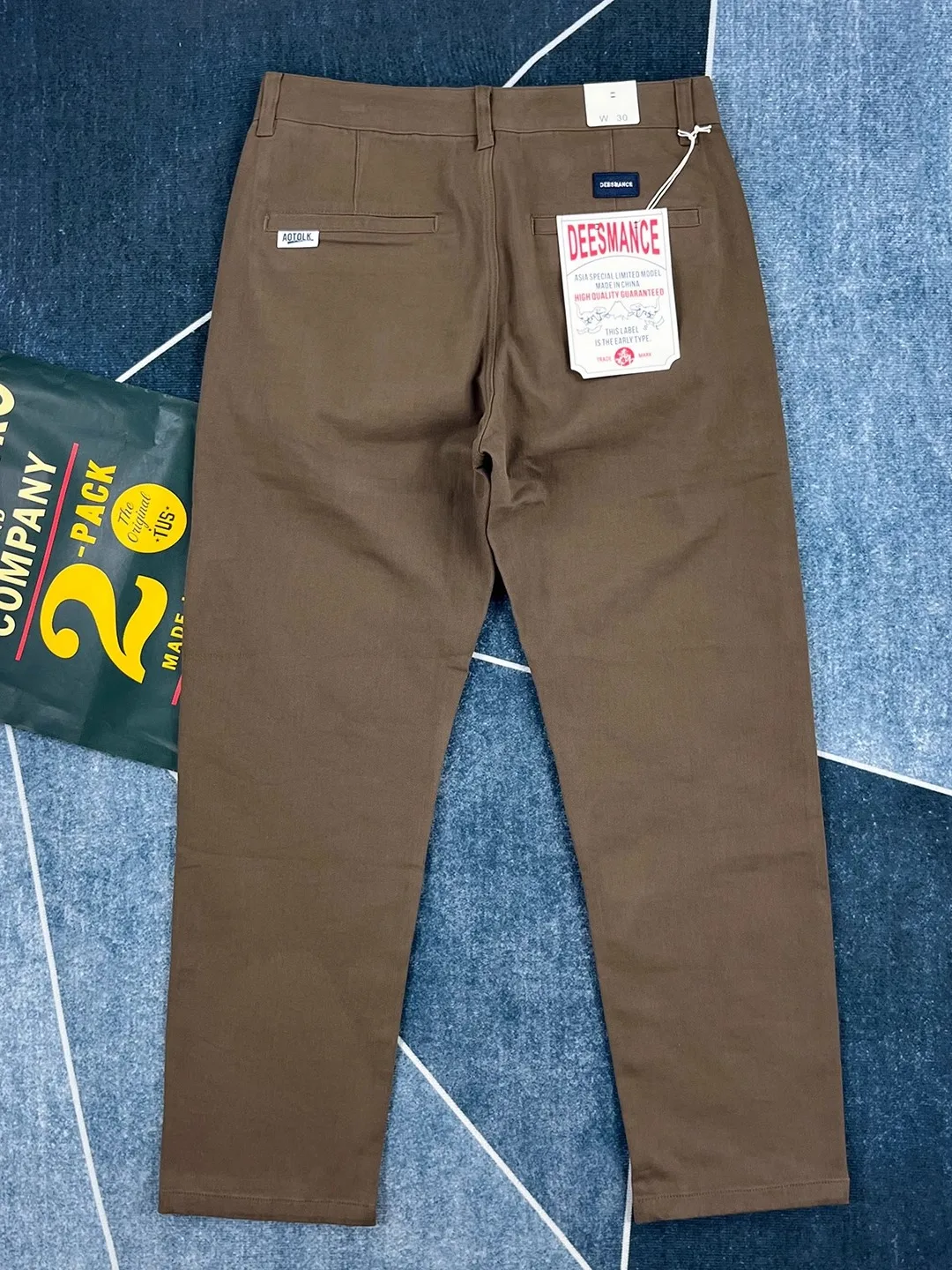 

Men's Thickened Heavyweight Pure Cotton Straight Leg Casual Pants American Retro Khaki Long Trousers Color Workwear