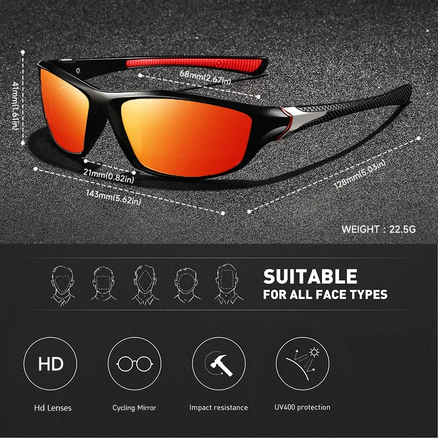 Modische Vintage-Sonnenbrille für Männer und Frauen zum Laufen, Bergsteigen, Autofahren, Angeln, Freizeit, MTB-Eyewear, Outdoor-Sport-Schutzbrille – Detail 4