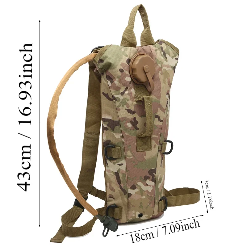 Hydration Backpack with 3 Liter Bladder Military Adjustable Water Backpack Leakproof Lightweight Unisex Tactical Water Bag for H