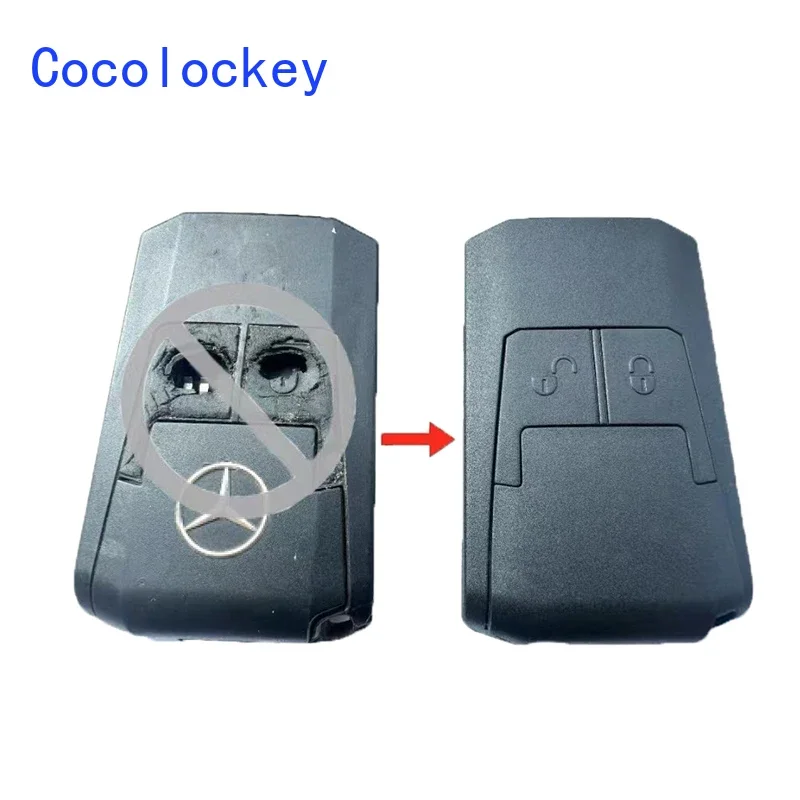 Cocolockey Flip Folding Remote Key Shell with 2 Buttons for Mercedes Benz Actros Antos Truck Ignition Car Accessories