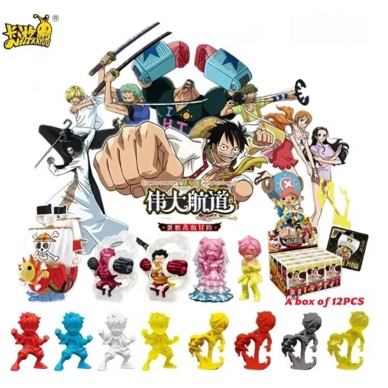 Kayou One Piece Thousand Sunny Mini Figure Blind Box Xp Card Collectible Anime Pirate Ship Desktop Decoration For Adult Fans