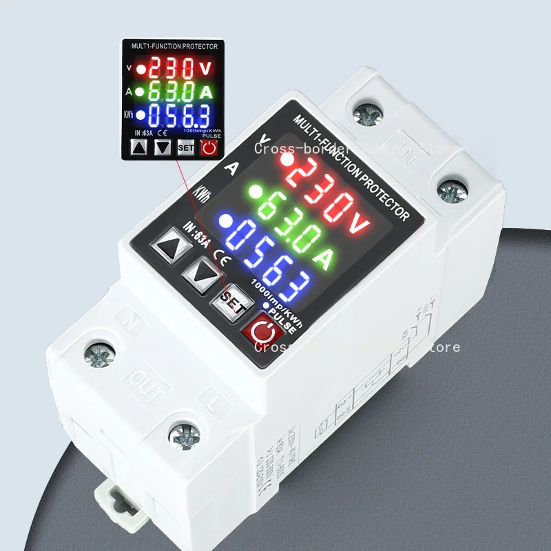 3-Phase Digital Meter Module Voltage Current Power Factor Meter Auto Reset Over Under Voltage Protector