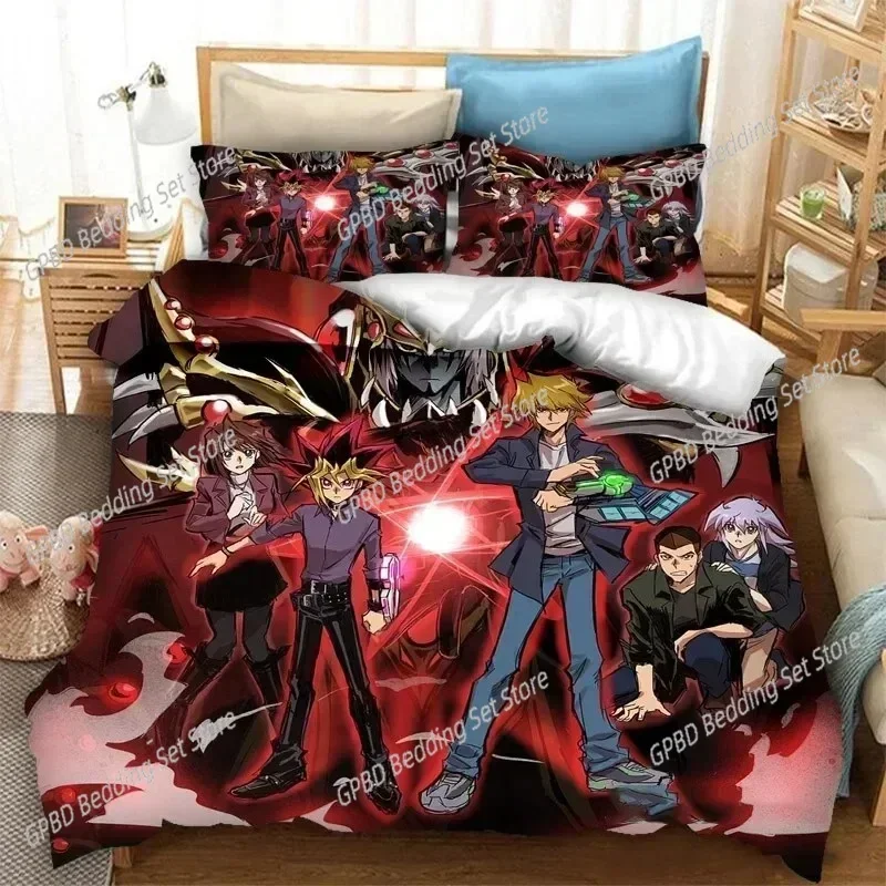 

New Anime Yu Gi Oh Duel Yugi 3D Duvet Cover Bedding Set Comforter Linen Pillowcases Home Decor Single Double Twin King Queen
