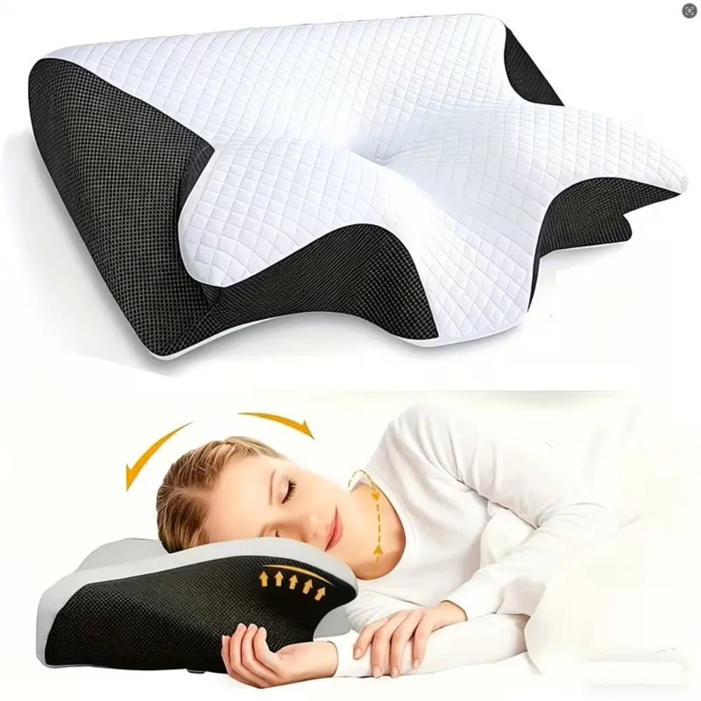 Memory Foam Pillows Butterfly Shaped Relaxing Cervical Slow Rebound Neck Pillow Pain Relief Sleeping Orthopedic Pillow Beding