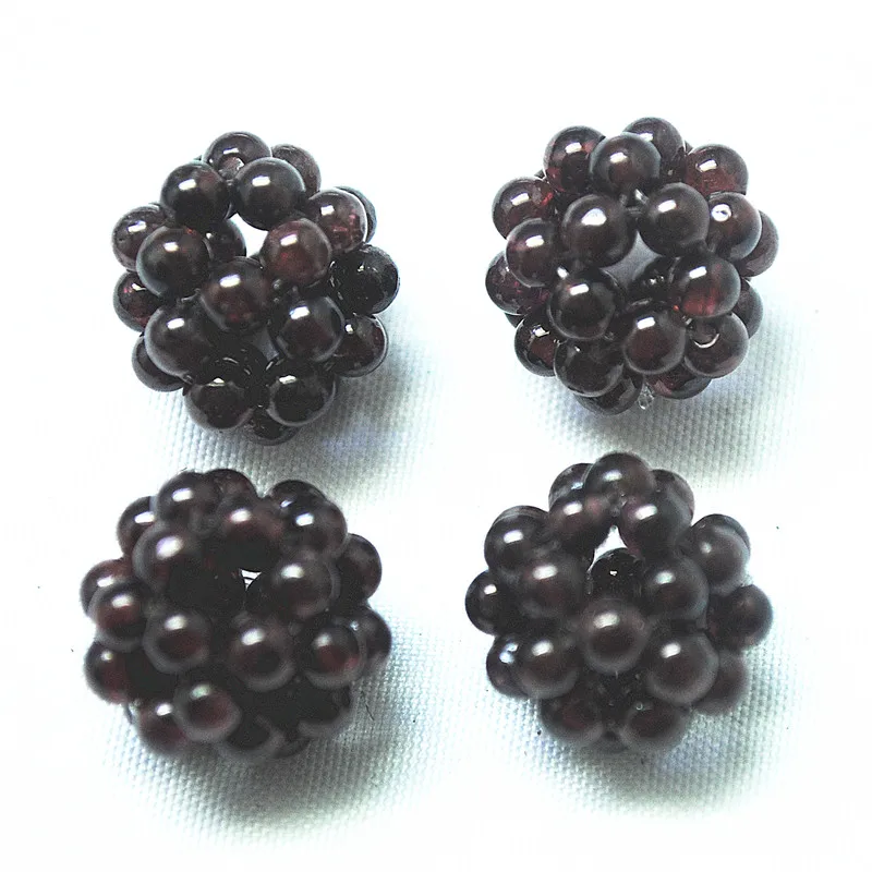 3PCS NATURAL GARNET STONE HOWLLOW BALL SIZE 14MM DIY JEWELRY FINDINGS TOP SELLINGS GOOD FOR YOUR