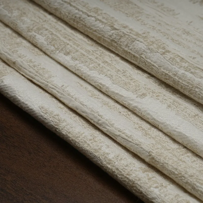 

New bark texture jacquard linen-cotton fabric, textured wrinkled curtain and sofa fabric, DIY designer fabric sold by the meter