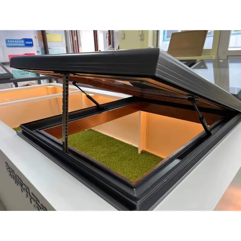 Customization Modern Motorized Waterproof Aluminium Skylight Windows Outdoor Roof Design with Automatic Louver Aluminum Alloy Fr