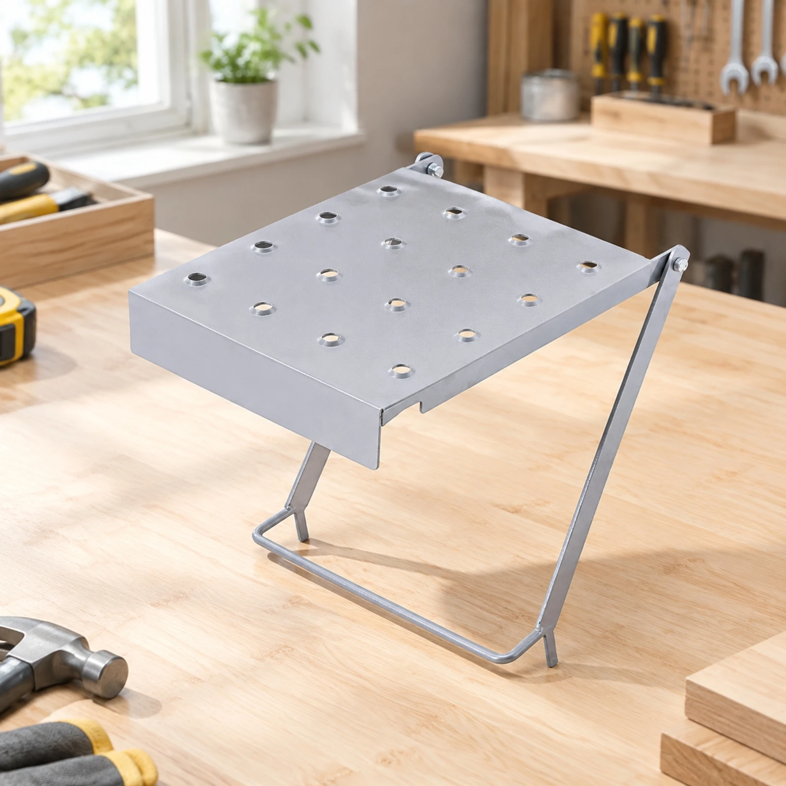 Removable Ladder Work Platform Stable Ladder Work Platform with Hooks Flat Standing Surface Rust-Resistant for Homeowners