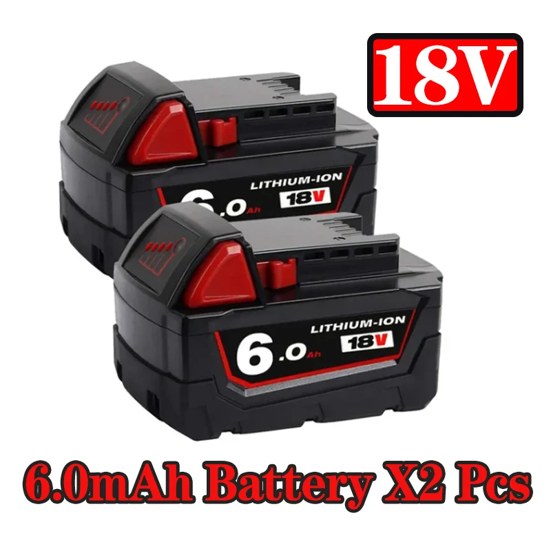 

NEW 18V 6AH For Milwaukee Battery 18B6 18V XC Li-ion 48-11-1860 48-11-1852 48-11-1850 48-11-1840 48-11-1820 Batteries Charger