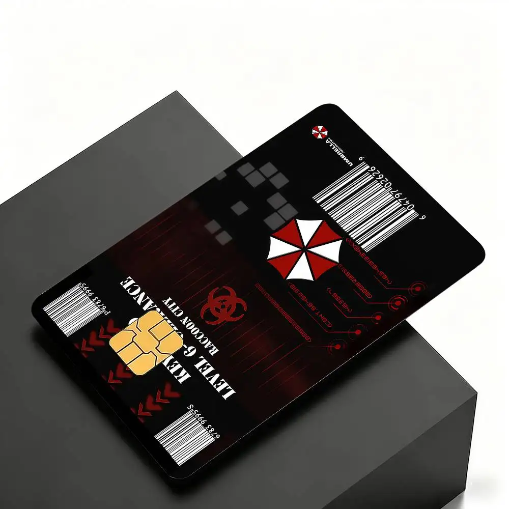 Game R-ResidentS E-EvilS UmbrellaS Kreditkarten-Skin-Aufkleber 4er-Set Folie Bus-Pass Frontdekoration Bank-Debitkarten Wasserdicht – Detail 6