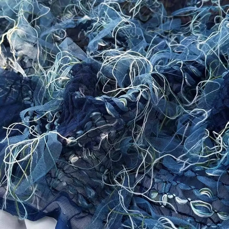 

Омбре Таржа Ткань Тюль 3D Длинная Бахрома Дизайнерское Подиумное Свадебное Платье От Кутюр Вечернее Платье Юбка Модный Материал