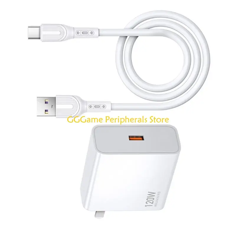 

U55B Fast 120W Type C Charging Set Advanced Safety Defense Small Design USB C Charging Set for Multiple Smartphone Use