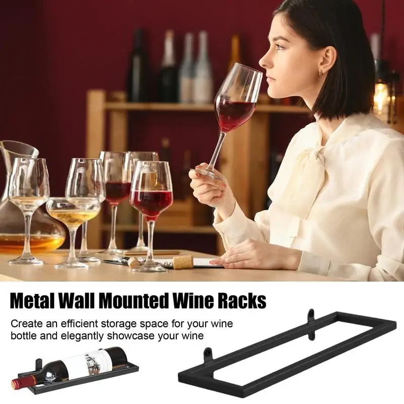 

Wall Mount Wine Rack Organizer 6pcs Metal Hangings Wine Display Holder Red Wine Rack For Home Wine Glass Shelf Metal Floating