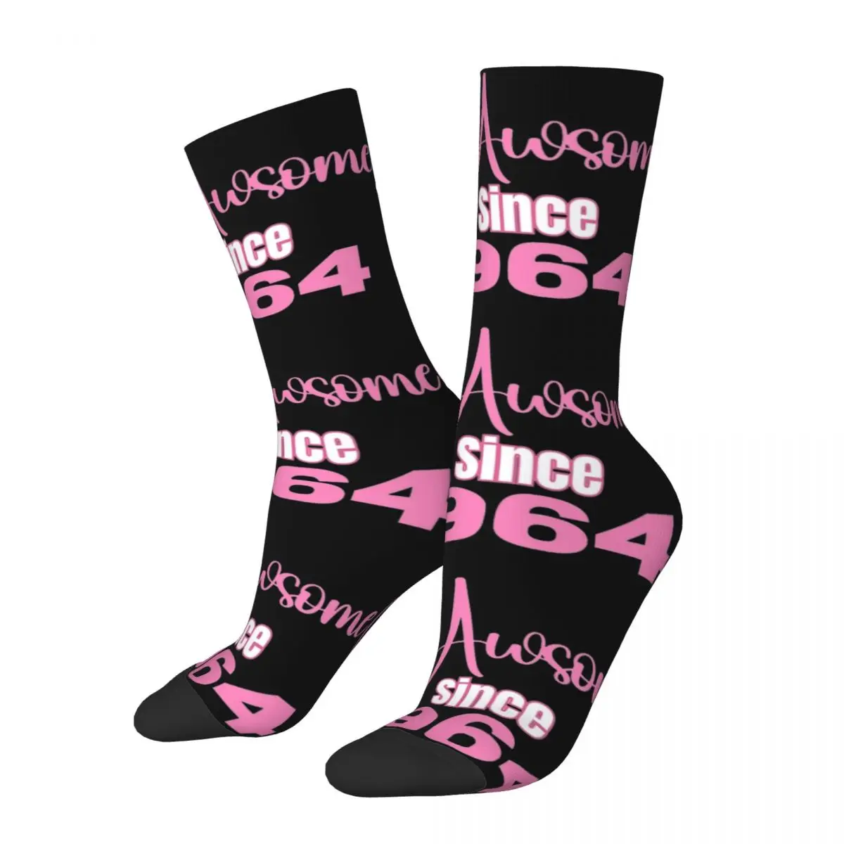 

Men Awesome Since 1964 Socks Cute Fashion 60th Birthday Gift Socks Harajuku Accessories Middle TubeSocks Amazing Gift