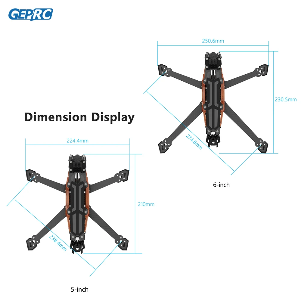 GEPRC 5インチ 6インチ ドローン GEP-Vapor-D O4 Pro フレーム カーボンファイバー RC FPV クアッドコプター ヘリコプター アクセサリー DJI O4 Air Unit Pro用