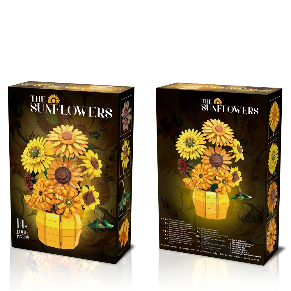 Moc Zonnebloem Bloemboeket Vaas Model Bricks Set Idee Woondecoratie Kinderen Bouwstenen Educatief Speelgoed Vakantiecadeaus