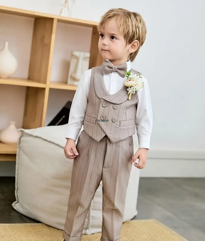 Baby Kids Beaufitul Photograph Suit Flower Boys Luxurious Birthday Dress Children Formal Wedding Performance Dance Tuxedo Wear