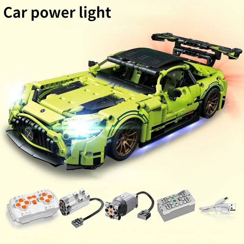 1466 PCS Technology 1:14 Black Supercar racing building blocks assembled brick car toy gift for boys birthday present