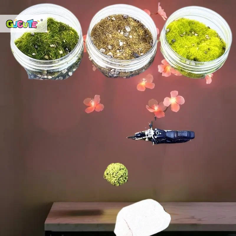 1Set Micro Scene Diorama Garden Decoration For DIY Model Making 5g/185ml Static Grass Terrain Powder Model With Stone