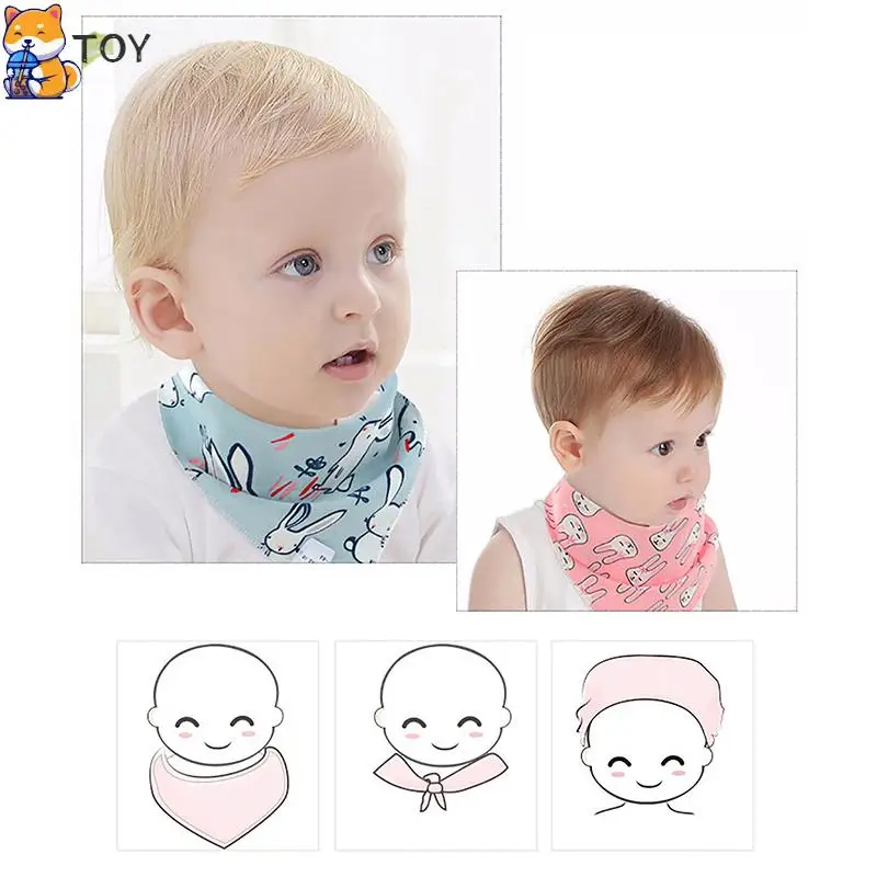 1PC Baby Bibs Triangle Double Cotton Bandana Bibs Baby Boys Girls Babador Feeding Smock Infant Burp Cloth Baby Saliva Towel