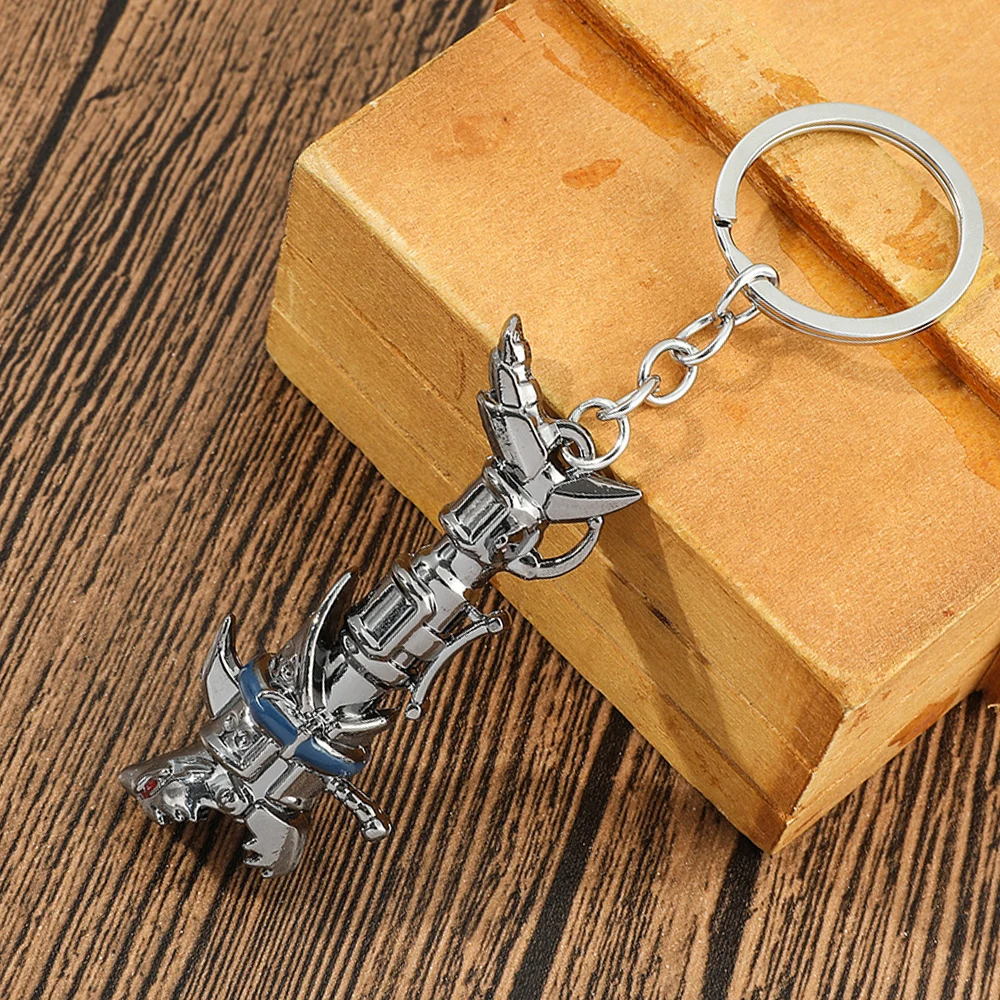 Anime Cannon Keychain Jinx Cannon Keychain Game Lol Runaway Loli Metal Key Chain for Car Key Pendant Necklace Arcane Jewelry