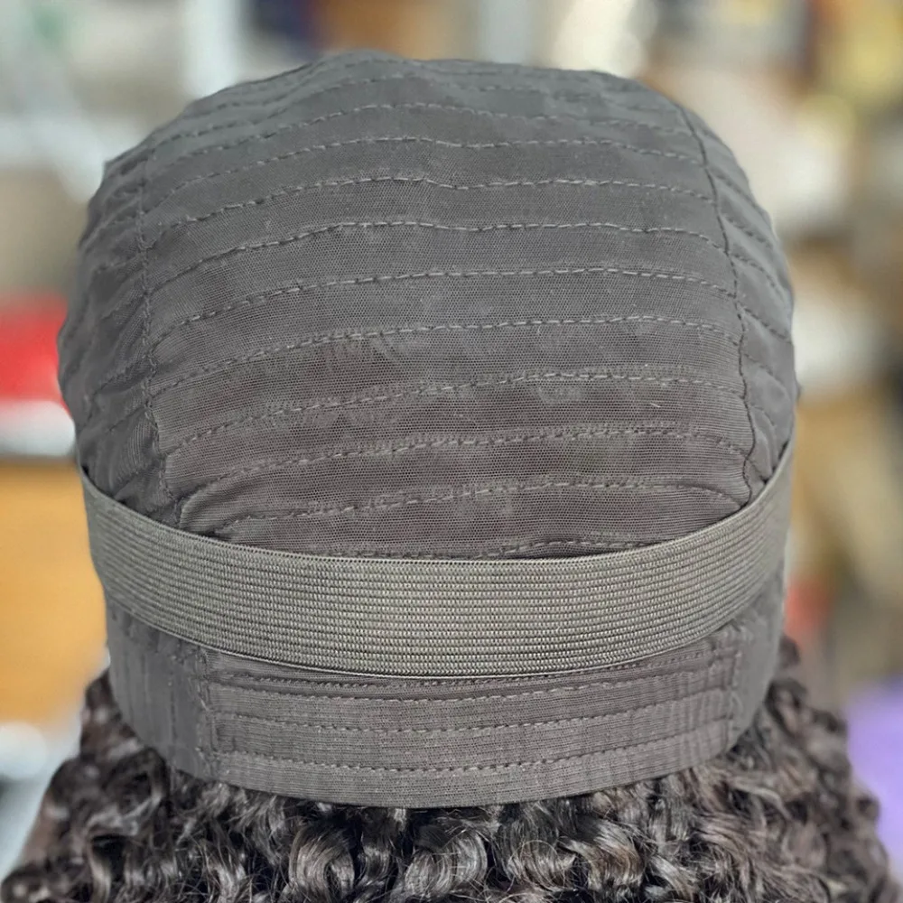 16 Zoll 5x5 Lace-Frontalperücke, Jerry Curl, Echthaar, kleberlose Perücke, natürliche Farbe, brasilianisches Remy-Haar, 200 % Dichte, für Frauen, für den täglichen Gebrauch – Detail 3