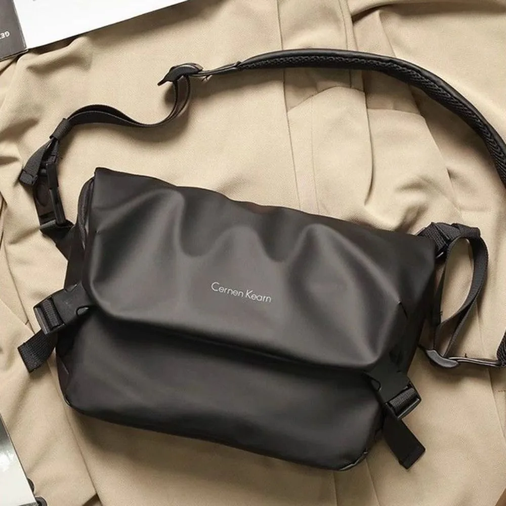 Simple Zipper Pocket Men's Crossbody Bag Retro Large Capacity Single-shoulder Bag Durable Storage Small Square Bag Male