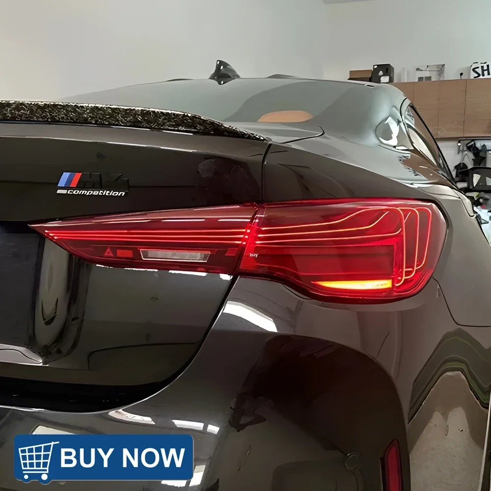 

Для BMW 4 серии G22 G82 M4 GTS 425i 430i 2021-2024 светодиодные задние фонари автомобиля, высококачественные лазерные задние фонари, аксессуары в сборе