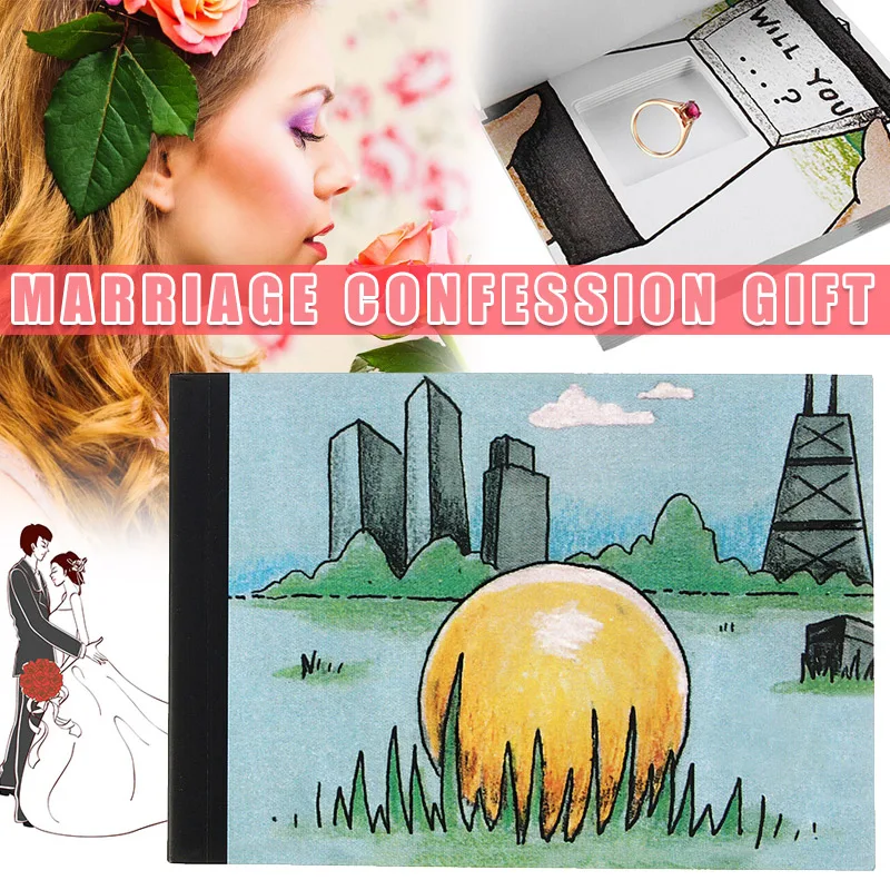 DIY zaproponuj prezent, wyjdziesz za mnie notatnik z klapką ukrywającą pierścionek z małżeństwem notatnik na prezent karnet z klapką Обкладинка книги