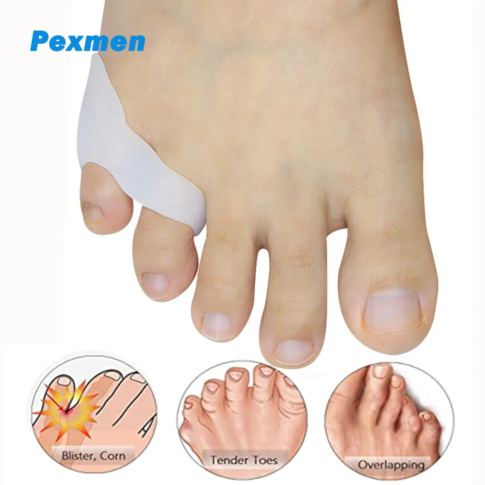 

Pexmen 2/4Pcs Soft Gel Pinky Toe Bunion Corrector Tailors Bunion Toe Protector for Corns Callus and Blisters Foot Care Tool