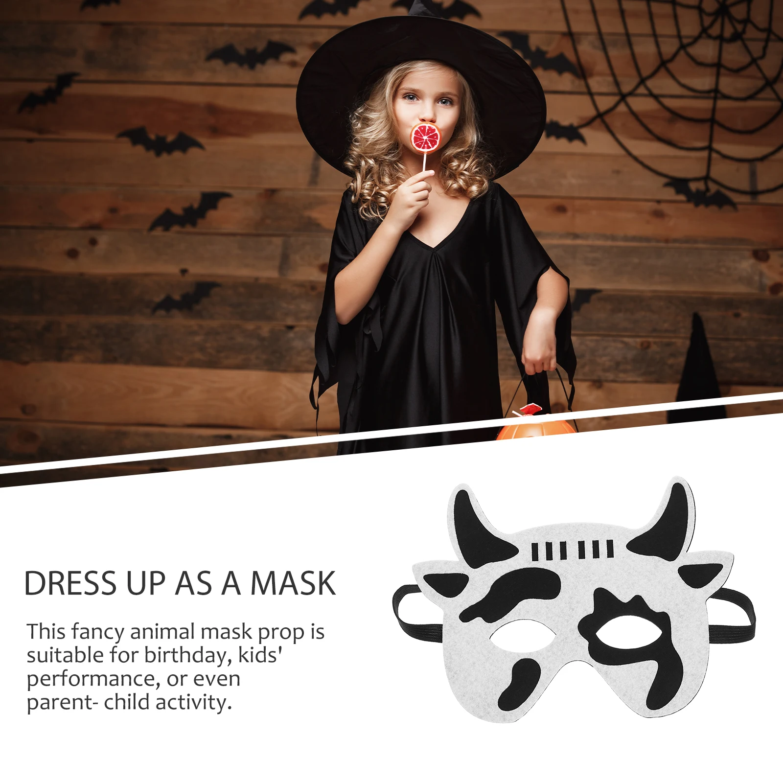 4Pcs Cartoon Animal Masks Kids Felt Masks for Birthday Party Performance Role Play Halloween Costume Accessories