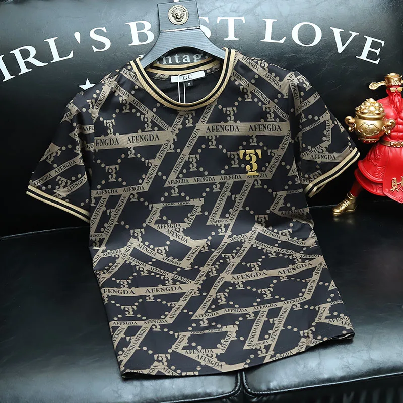 

Мужская повседневная футболка из шелкового хлопка, современная, с круглым вырезом, летняя, модная, бренд IUIUG, для молодежи