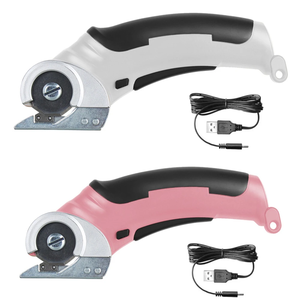 Tesoura sem Fio Portátil Elétrica Kit Cortador Redondo Recarregável Tecido de Papel de Couro Cortador de Pano Rotativo Ferramenta de Corte