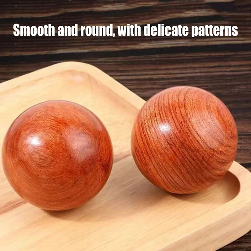 New Rosewood Baoding Balls New Chinese Hand Exercise Massage Stress Balls Antique Wooden Health Therapy For Rehabilitation Desk