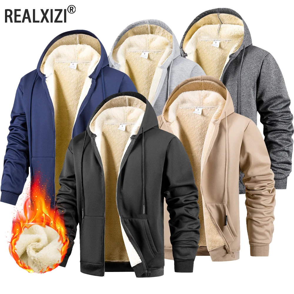 

Мужская куртка, зимняя флисовая утепленная куртка с капюшоном, мужское ветрозащитное пальто с длинными рукавами, повседневные толстовки на молнии, уличная одежда