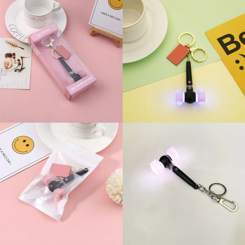 light stick Korea Kpop Lightstick lamp keyring luminous rod with electronic light pendant peripherals same style