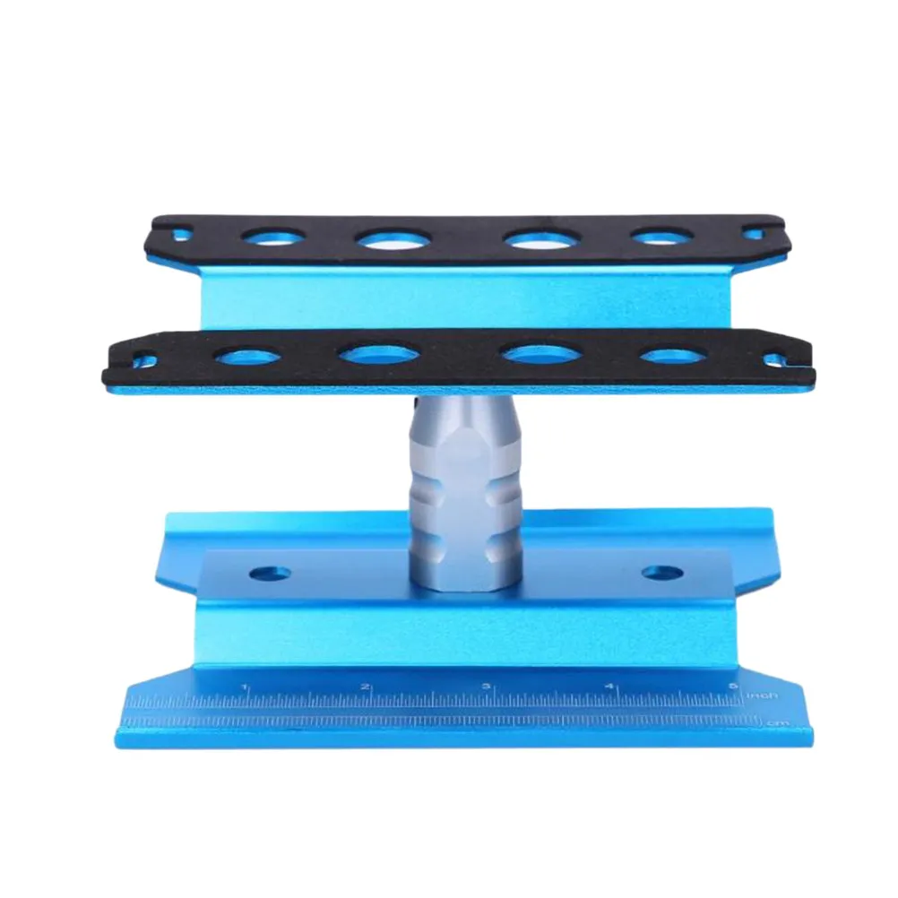 

Aluminium Alloy 10 16 Car Repair Stand Blue Stable Work Platform Built-in Holes Shocks Handy Rc Car Repair Stand
