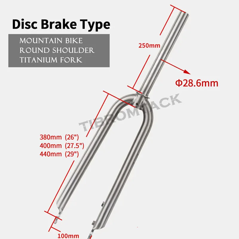 

29 inch large wheel diameter BMX bike fork Titanium bike fork round shoulder fork disc brake