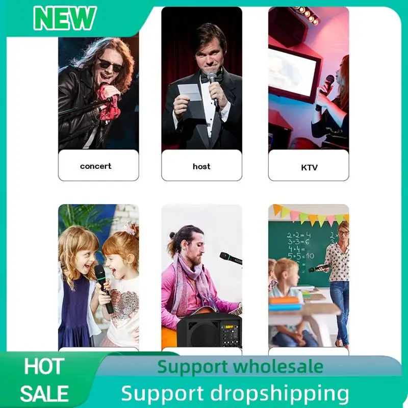 

Solid UHF Wireless Microphone Handheld Bluetooth Karaoke Microphone Recording Studio Home Party Singing For Car Speaker Easy To