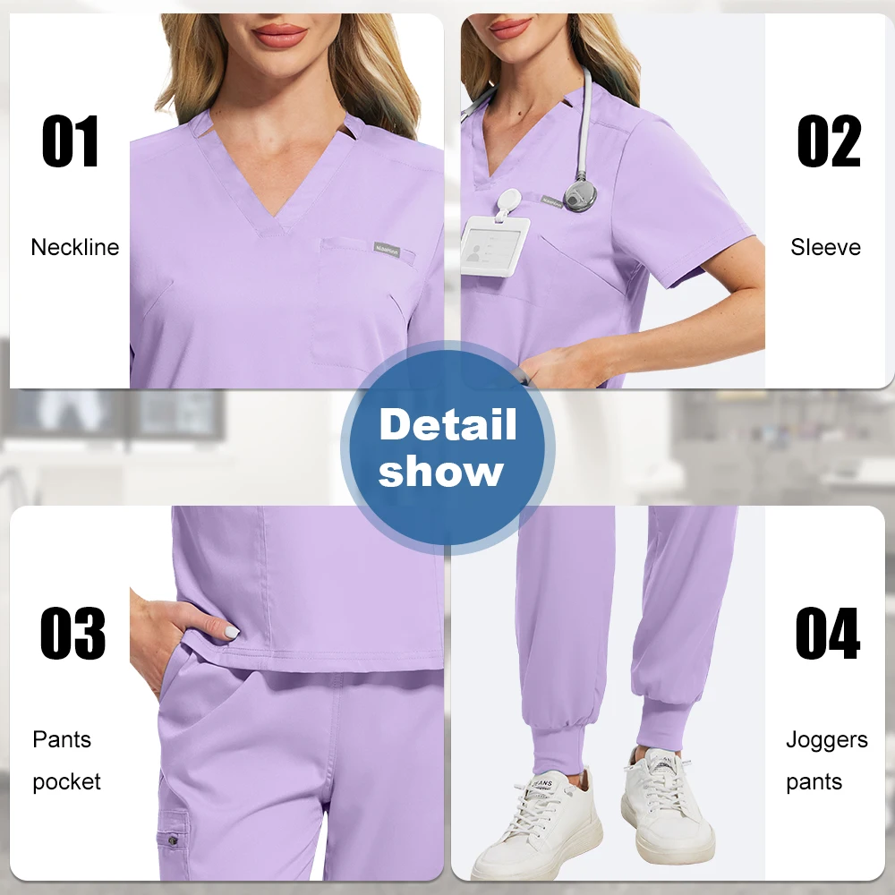 Uniformes médicos, accesorios para enfermeras, venta al por mayor, uniformes médicos de manga corta para mujeres, conjuntos de exfoliación, ropa quirúrgica para médicos y clínica Dental