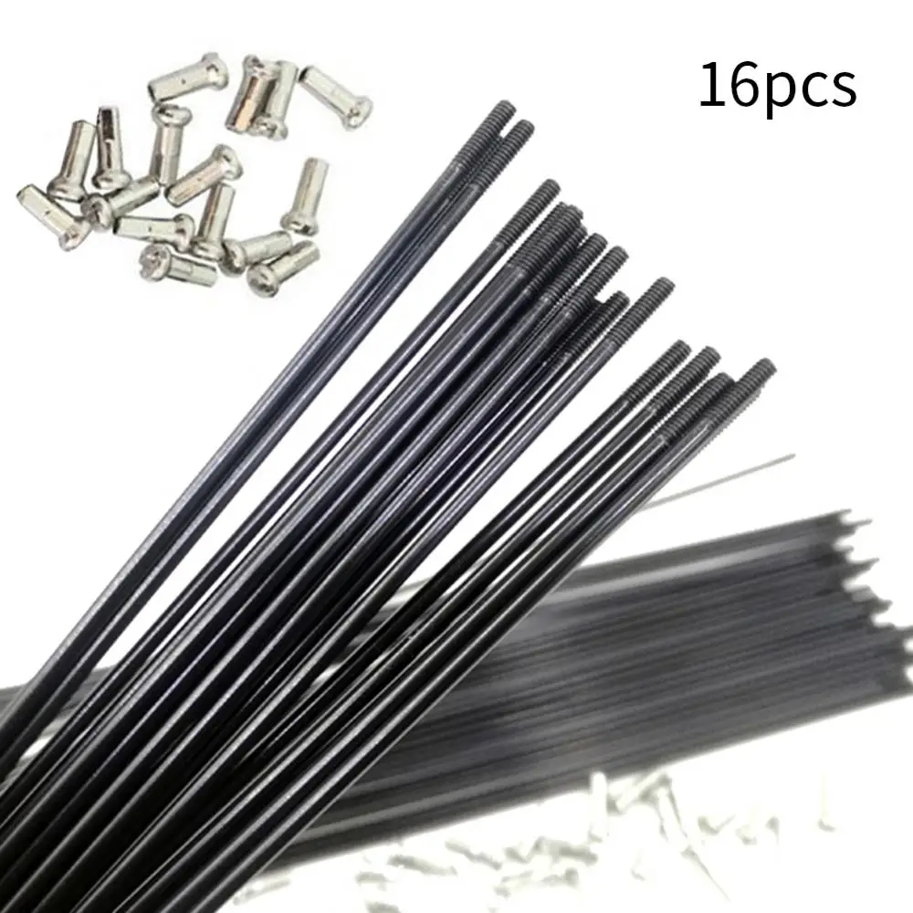 

16Pcs 251mm-269mm MTB Mountain Bicycle Bike Wheel Steel Spokes Parts with Caps Steel Bicycle Spokes Bicycle Parts