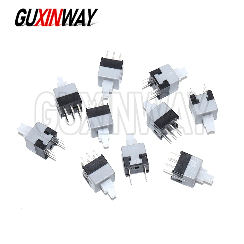 10PCS Mini Push button switch 6Pin Push Tactile Power Micro Switch Self lock On/Off button Latching switch 8.5X8.5mm 8.5*8.5mm