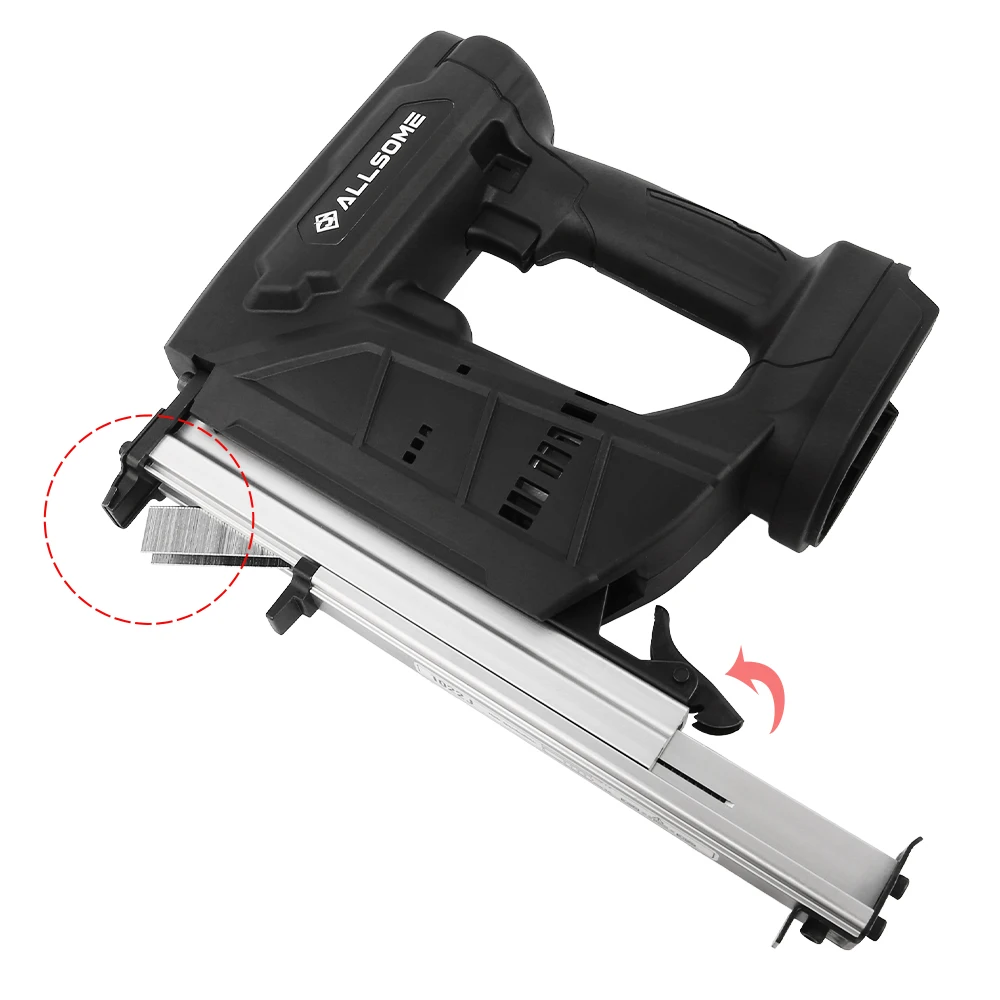 Imagem -05 - Allsome-electric Brad Nailer Nail Gun Staple Gun para Estofados Carpintaria Projetos de Carpintaria Makita 18v Bateria