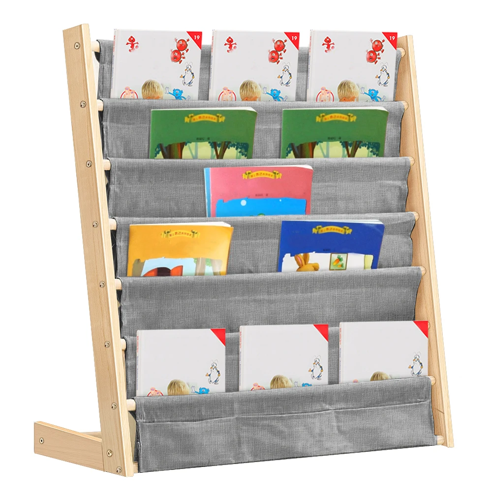 Image of Kinderbibliothek, 6 Ebenen, Naturgetränkeregal, Bücherregal, perfekt zum Lesen