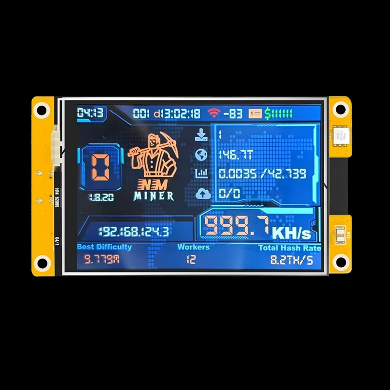 Super Sale NM Miner NerdMiner V2 1000KH/S Hashrate ESP32 2.8 Inch Smart Display Crypto Solo Lottery Miner Bitcoins Miner