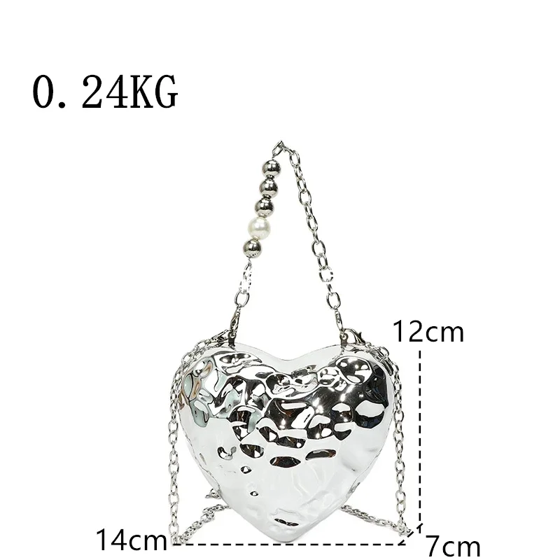 Fashion Super Mini Women Evening Bag Gold Silver Heart designParty Prom Shoulder Crossbody Bags Key Lipstick Banquet Bag