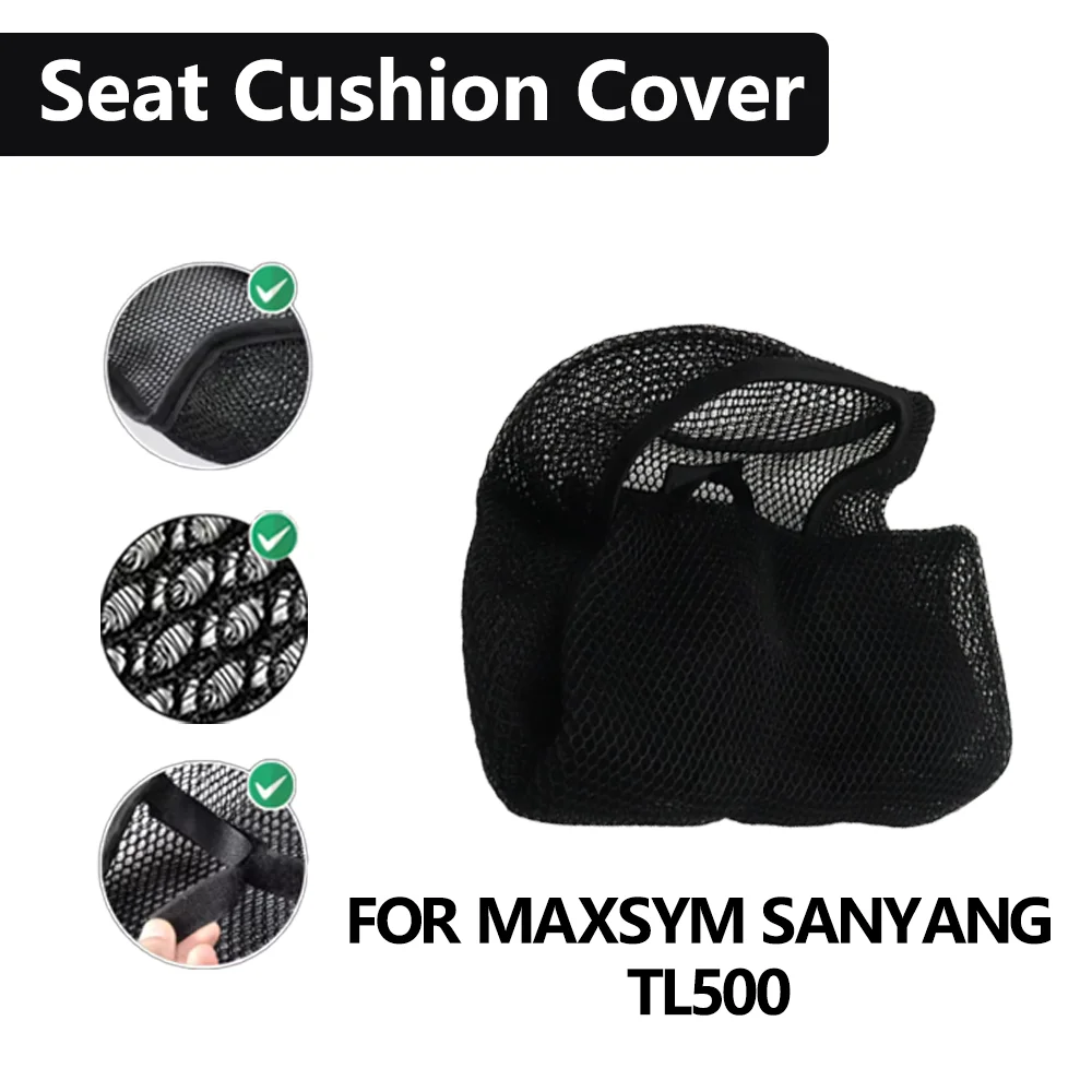 

For MAXSYM SANYANG TL500 SEAT COVER Mesh Seat Cover 3D Elastic Motorbike Breathable Heat resistant Anti-Slip Protector Cover