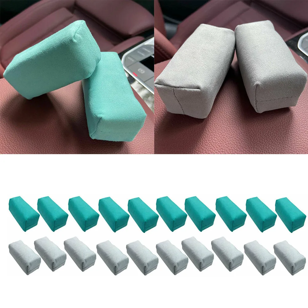 10Pcs Car Sponges Suede Sponge Applicator With Blue Gray Color High Density Sponge Soft Fiber Use With Ceramic Coating