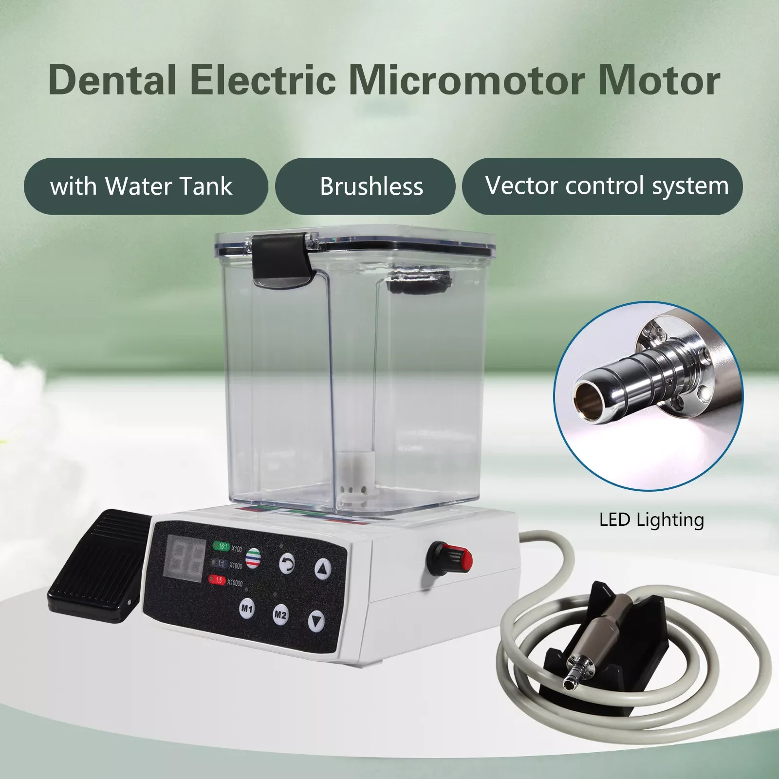 Motor mikro elektrik LED Dental tanpa sikat, dengan 1:5, Handpiece serat optik penambah Fit NSK ti-max X95L